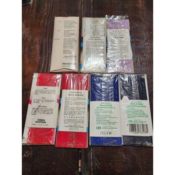 Binding TapeLot Of 7-Vintage Sewing Seam Binding Tape, Talon, Wrights, J&P Coats - Picture 2 of 2